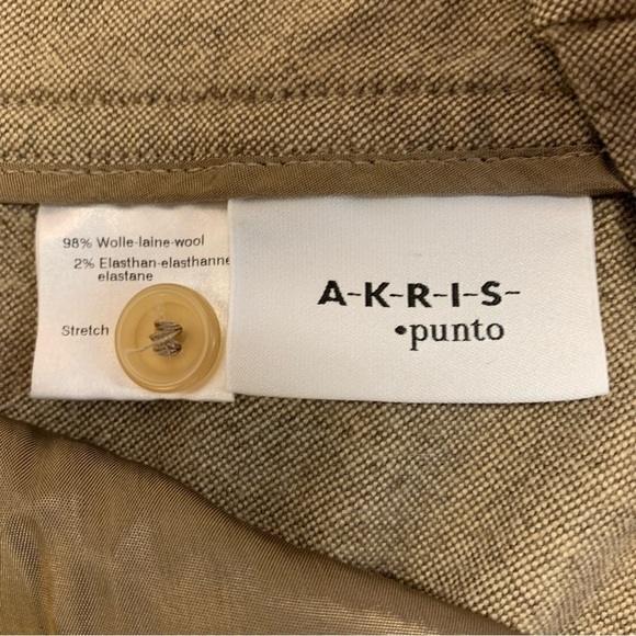 Akris Punto tan brown wool trousers dress pants Sz 12 - Picture 8 of 13